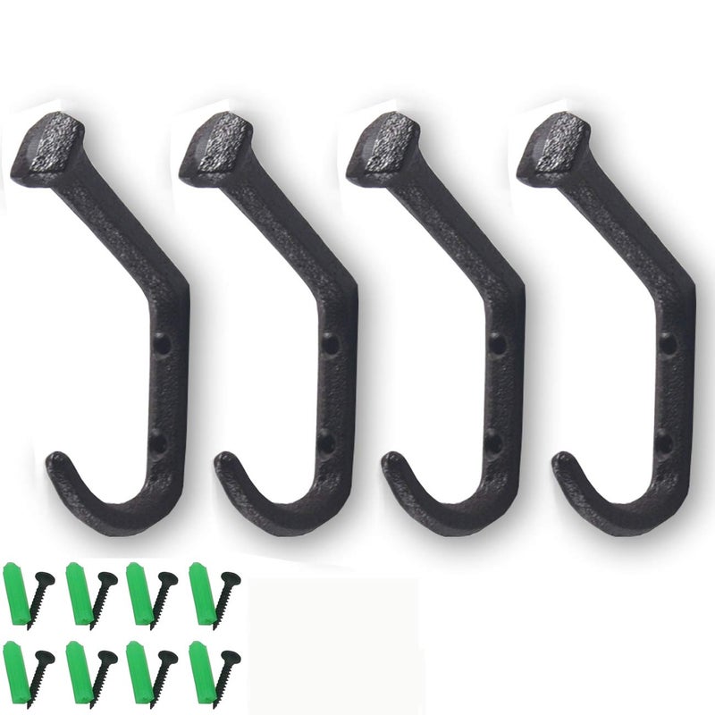 Tinsow Wall Mount Coat Hanger Hooks Rustic Farmhouse Cast Iron Towel Hanger (4) - Image 1